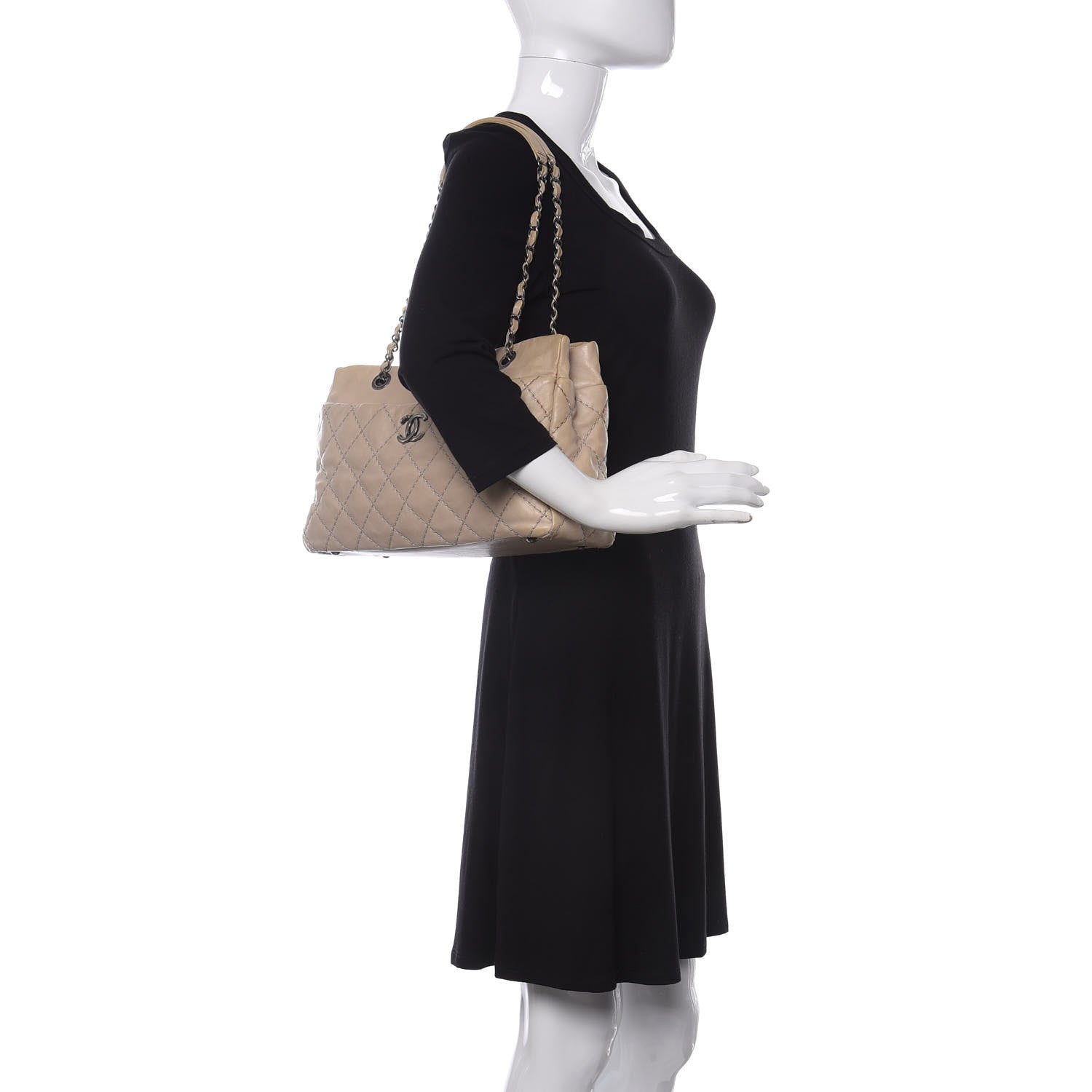 Chanel Calfskin Medium Stitch It Tote Beige 2 of 15
