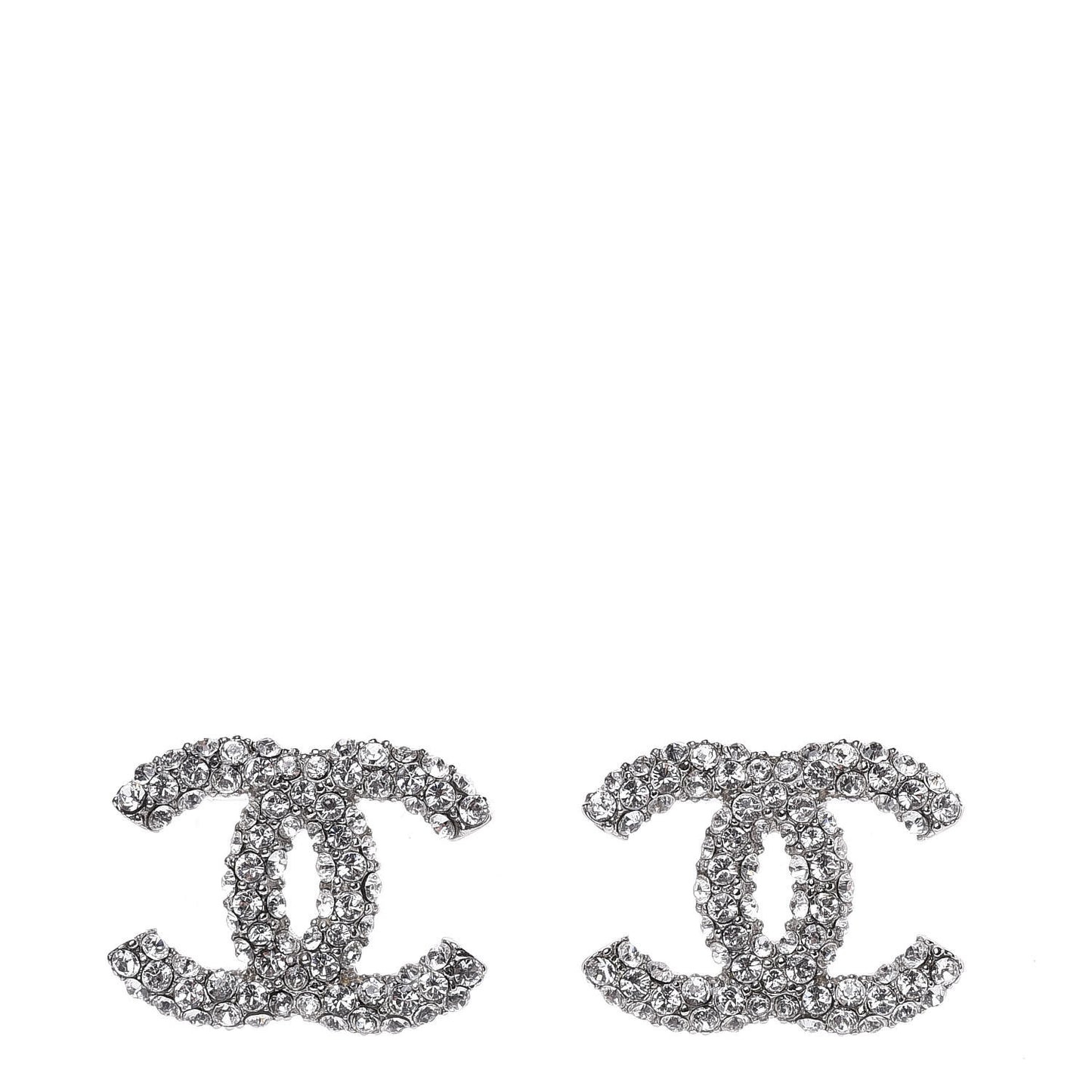 Crystal CC Earrings Silver