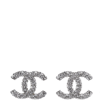 Chanel Crystal CC Earrings Silver 1 of 5