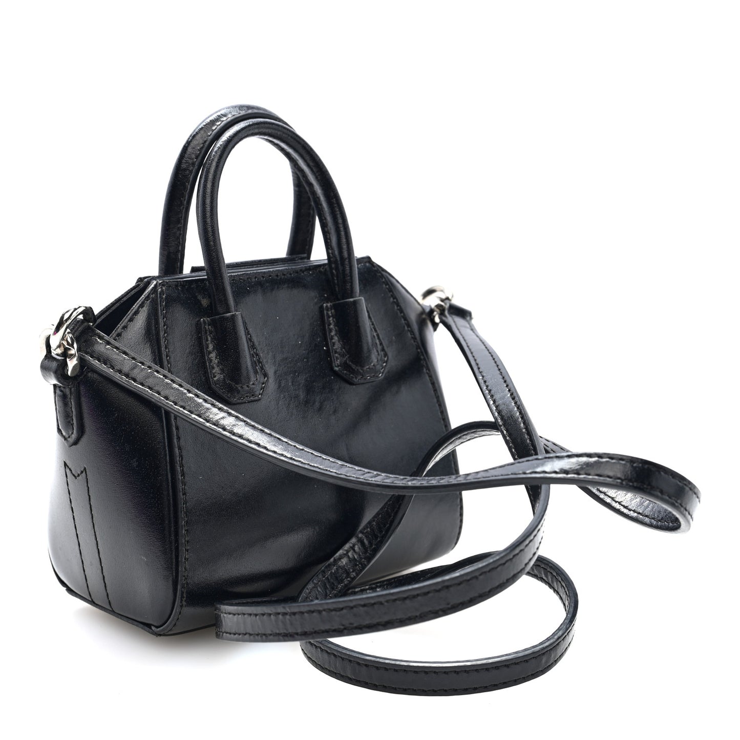 Shiny Lord Calfskin Micro Antigona Black