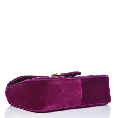 Gucci Velvet Matelasse Small GG Marmont Shoulder Bag Fuchsia Violet Cyclamen 4 of 12