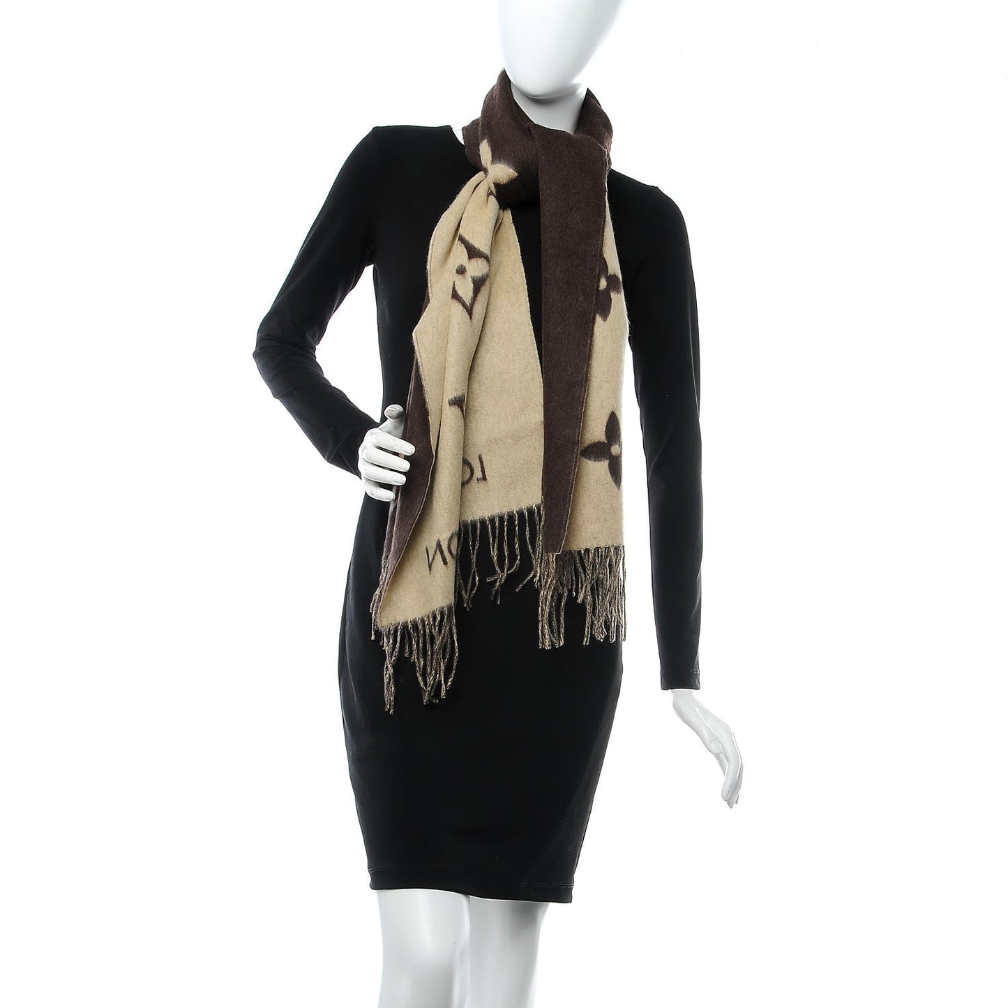 Cashmere Monogram Reykjavik Scarf Brown