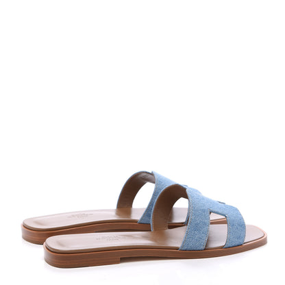 Hermes Denim Canvas Oran Sandals 36 Bleu Clair 4 of 9