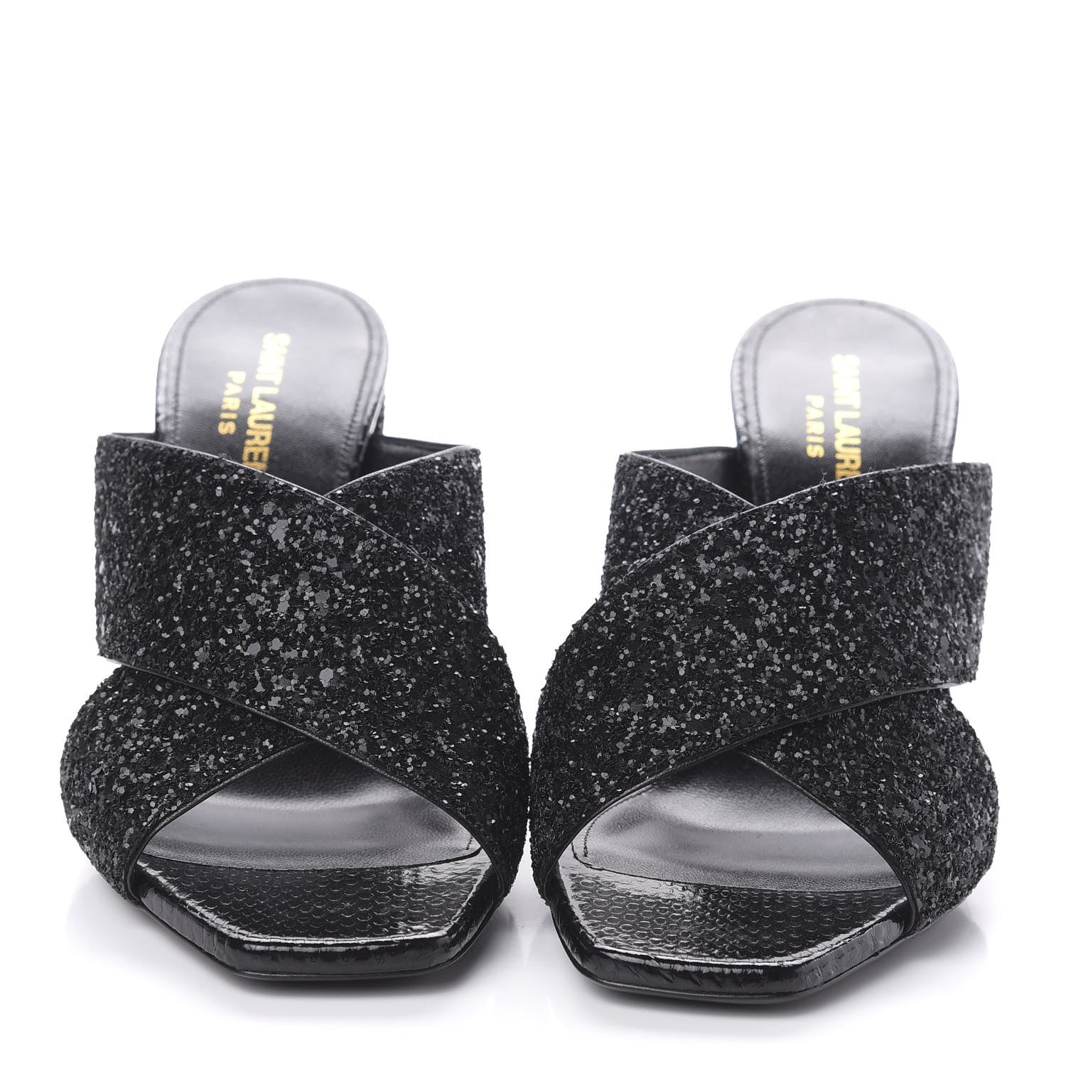 Saint Laurent Glitter LouLou 95 Mules 37.5 Black 2 of 10