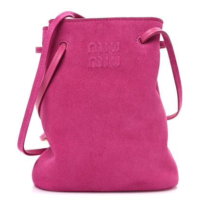 Miu Miu Camoscio Mini Drawstring Bag Fuxia 1 of 10