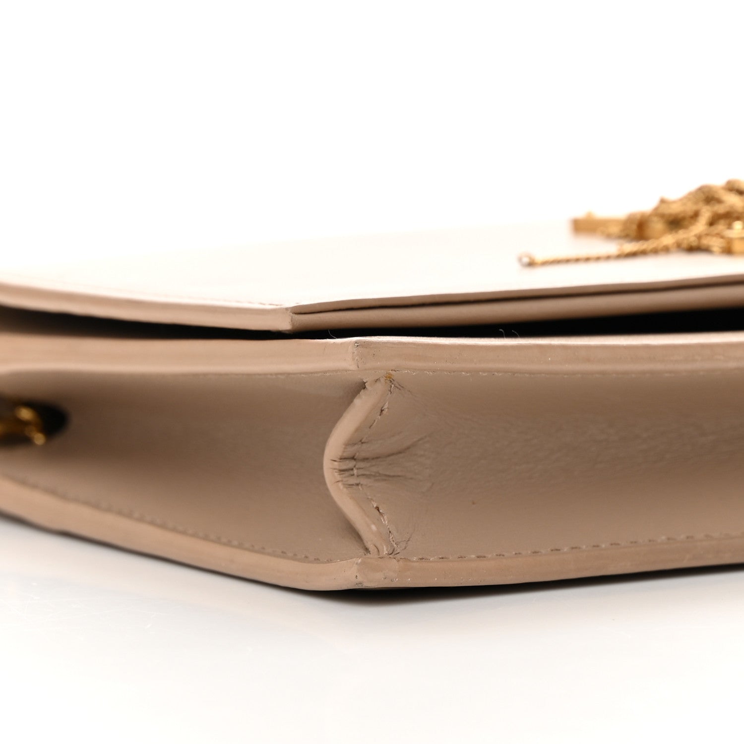 Saint Laurent Smooth Calfskin Classic Monogram Kate Tassel Chain Wallet Dark Beige 8 of 16