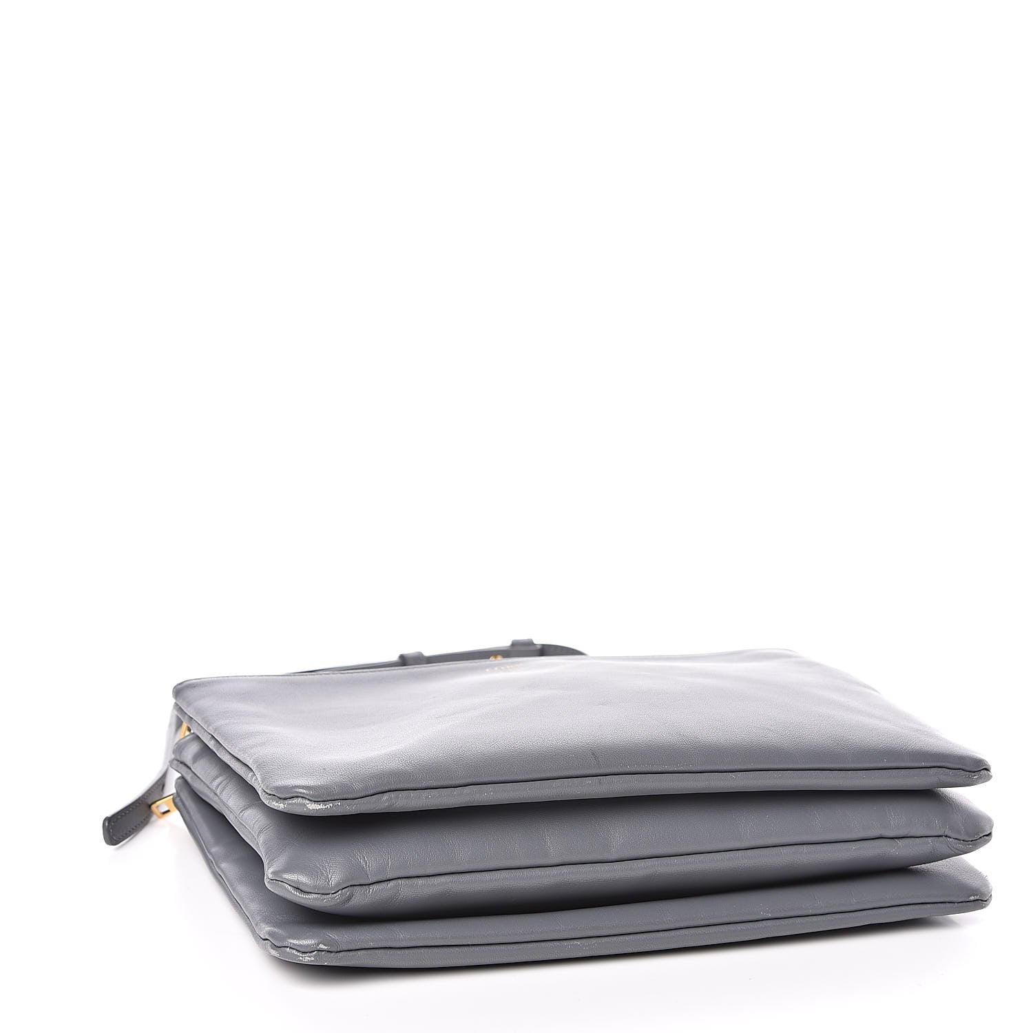 Celine Lambskin Large Trio Crossbody Bag Storm 4 of 12