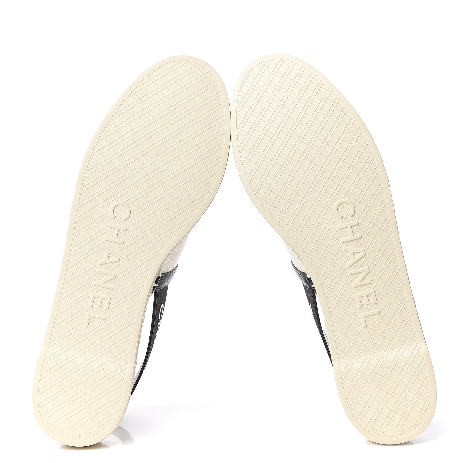 Chanel Lambskin Grosgrain CC Slingback Espadrilles 37 Black White 5 of 9