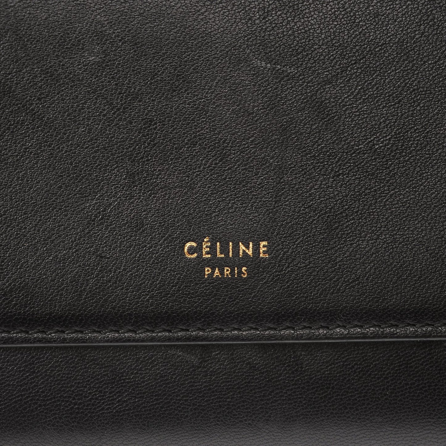 Smooth Calfskin Large Flap Wallet Black