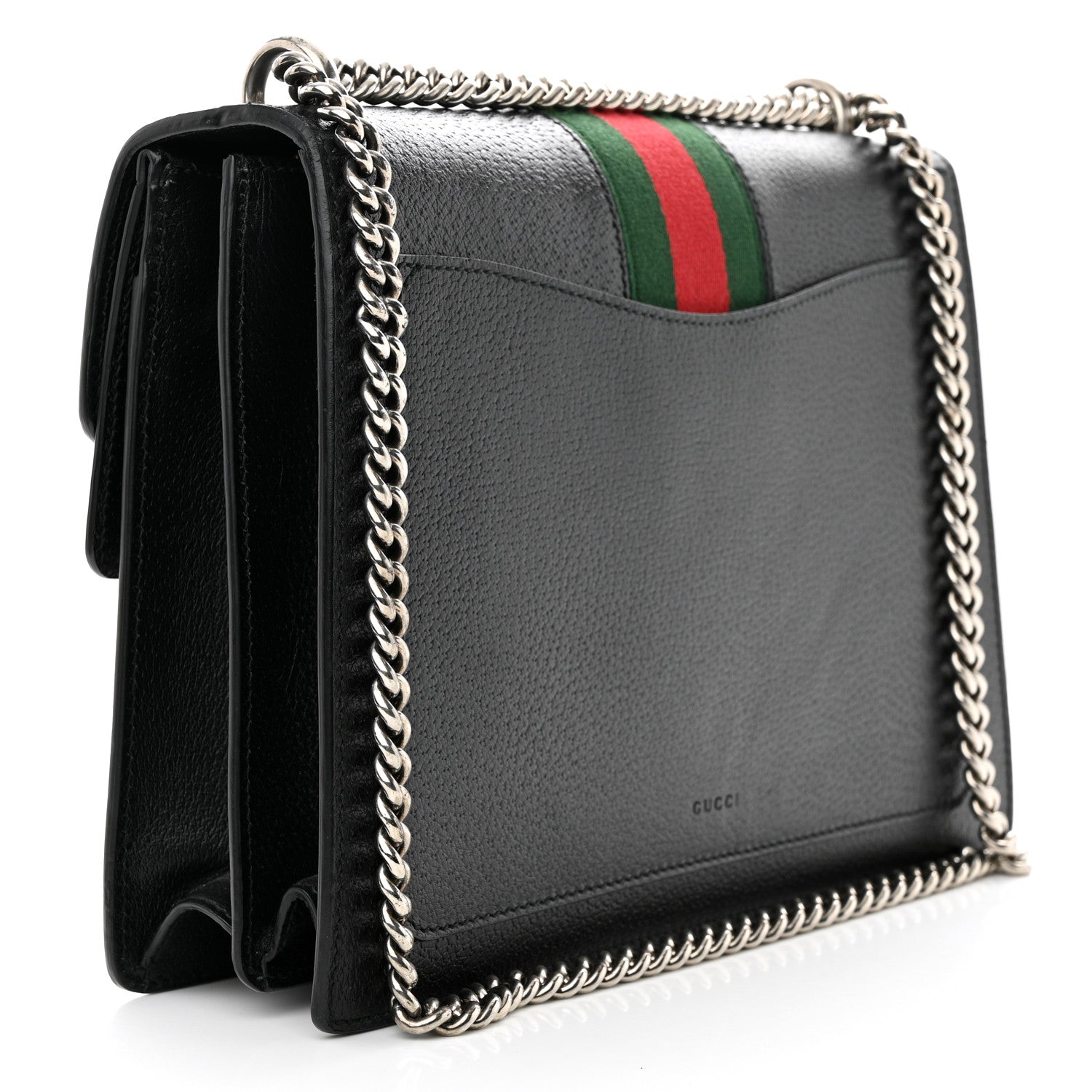 Gucci Calfskin Web Medium Dionysus Shoulder Bag Black 3 of 15