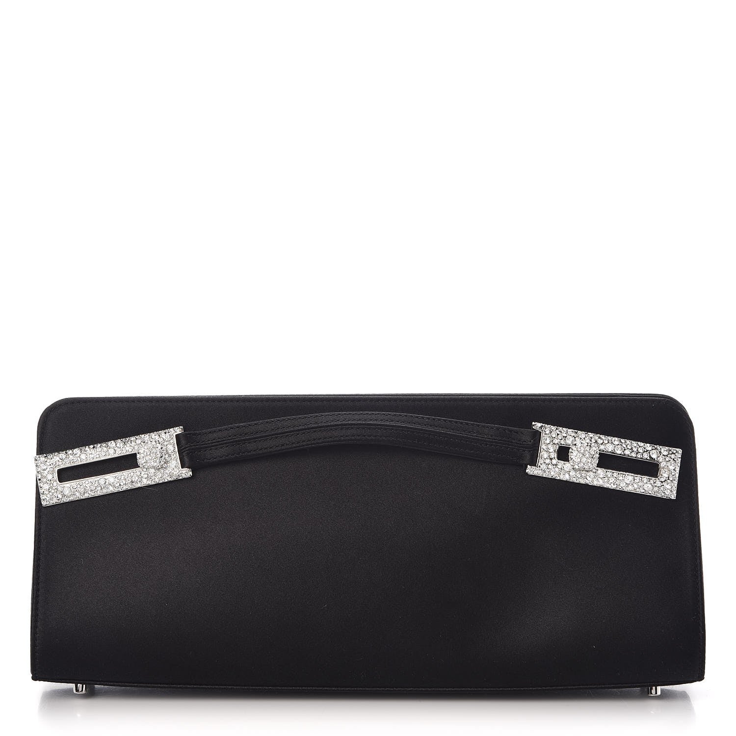Judith Leiber Satin Jeweled Evening Bag Black 1 of 8
