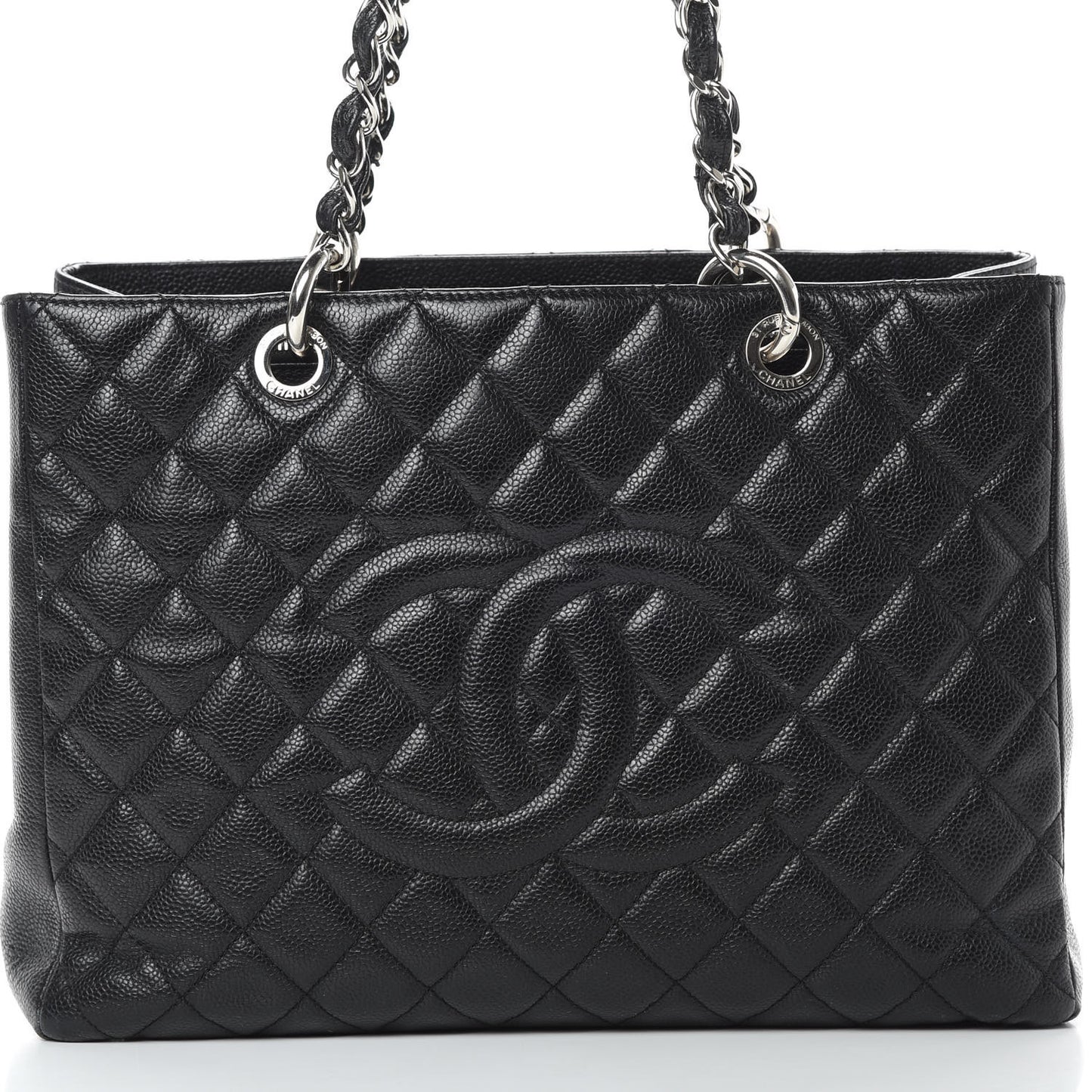Caviar Quilted Grand Shopping Tote GST Black