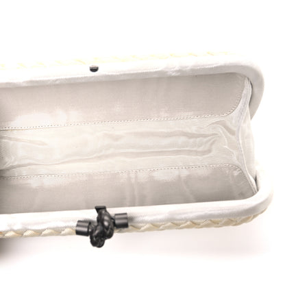 Bottega Veneta Silk Faille Intrecciato Knot Clutch Mist 5 of 6