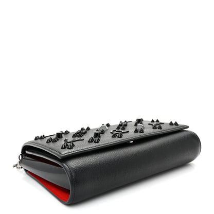 Christian Louboutin Calfskin Spikes Loubinthesky Paloma Clutch Black 4 of 10
