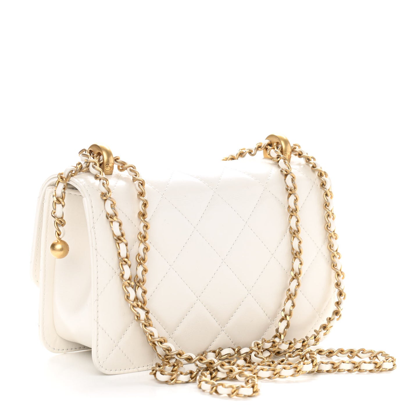 Calfskin Quilted Mini Perfect Fit Flap White
