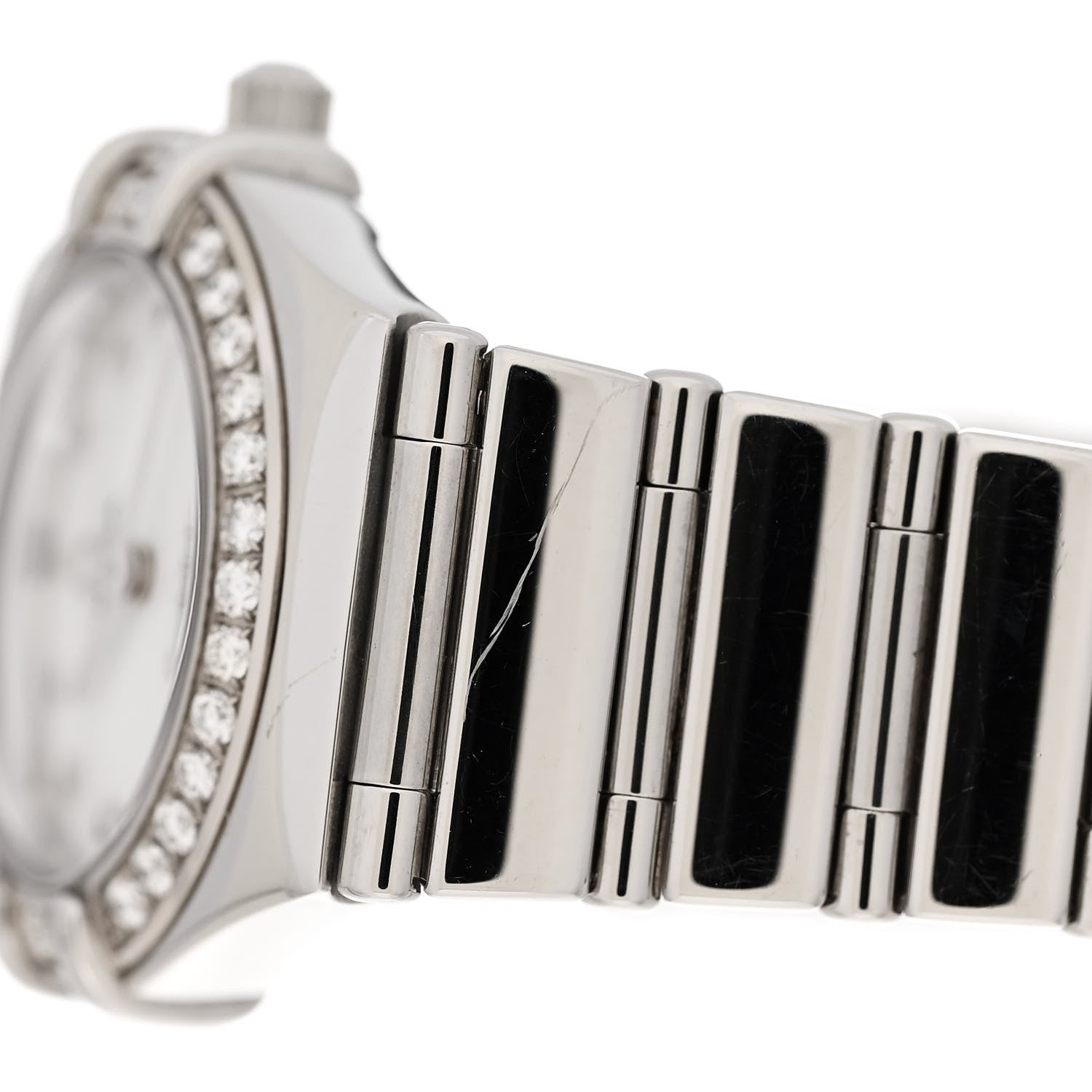 Omega Stainless Steel Diamond Bezel Mother of Pearl 22mm Constellation My Choice Quartz Watch 1465.71.00 5 of 6