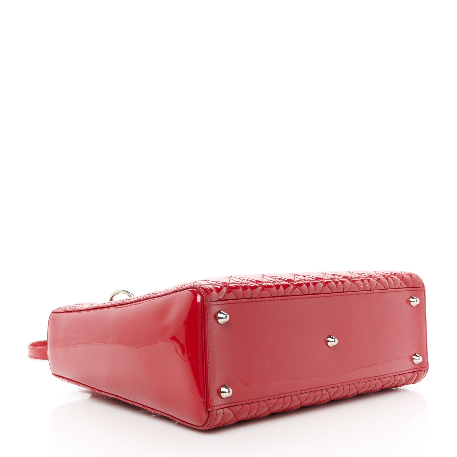 Christian Dior Patent Cannage Large Lady Dior Red 4 of 11