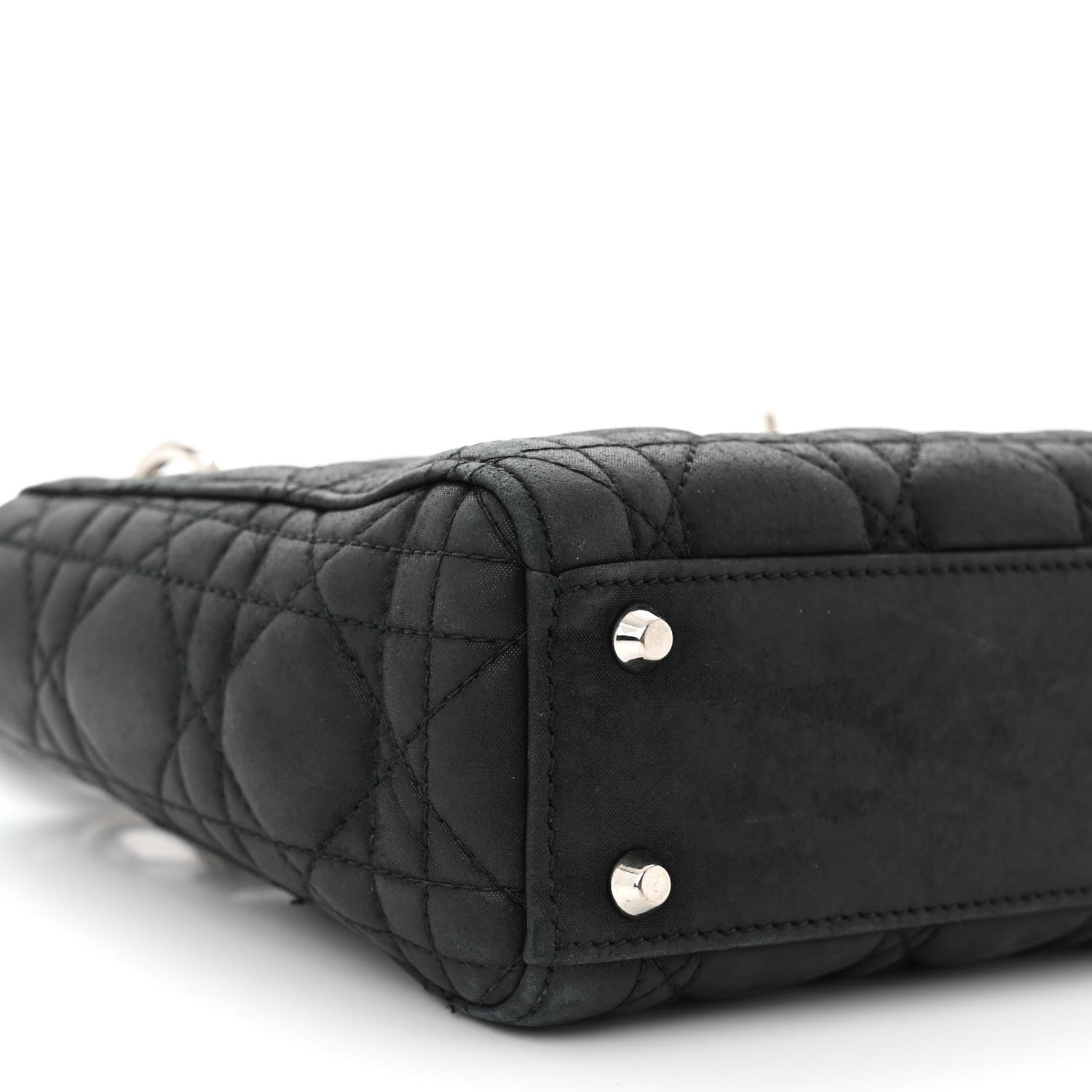 Christian Dior Metallic Calfskin Cannage Mini Lady Dior Black 9 of 11