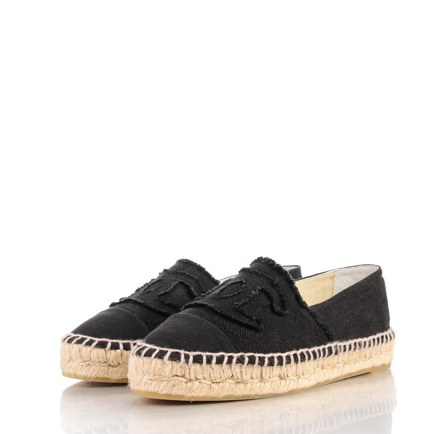 Chanel Toile CC Espadrilles 37 Black 3 of 10