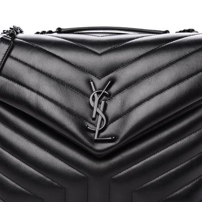 Saint Laurent Calfskin Y Quilted Monogram Medium Loulou Chain Satchel Black 12 of 12