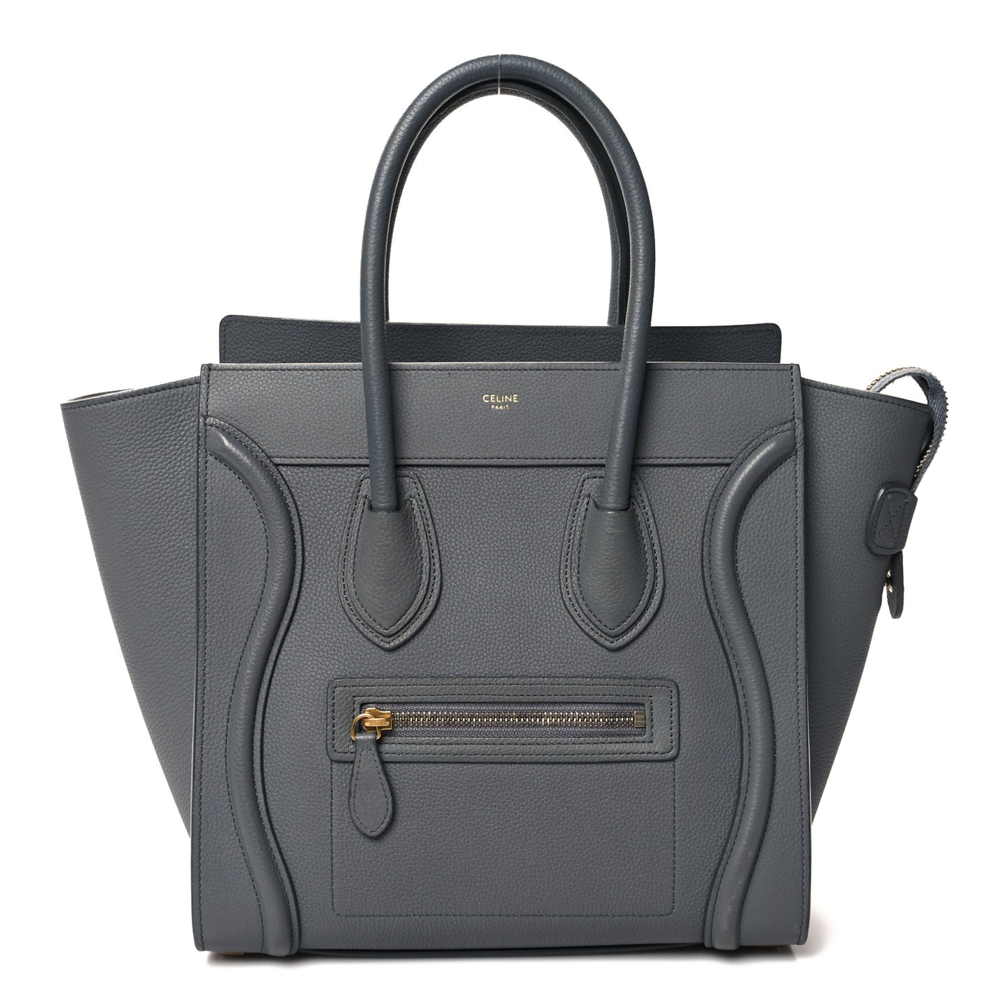 Drummed Calfskin Micro Luggage Kohl