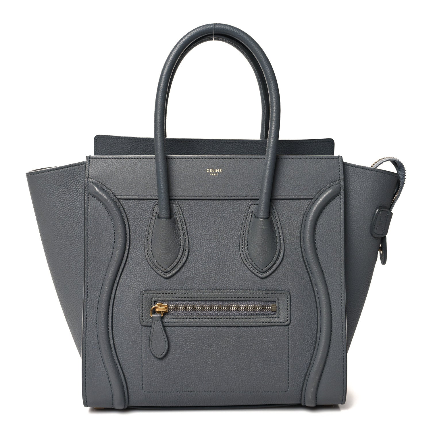 Celine Drummed Calfskin Micro Luggage Kohl 1 of 11