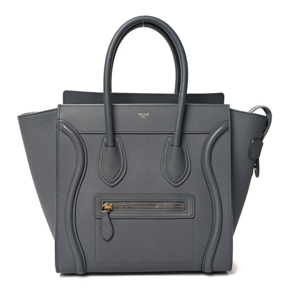 Celine Drummed Calfskin Micro Luggage Kohl 1 of 11