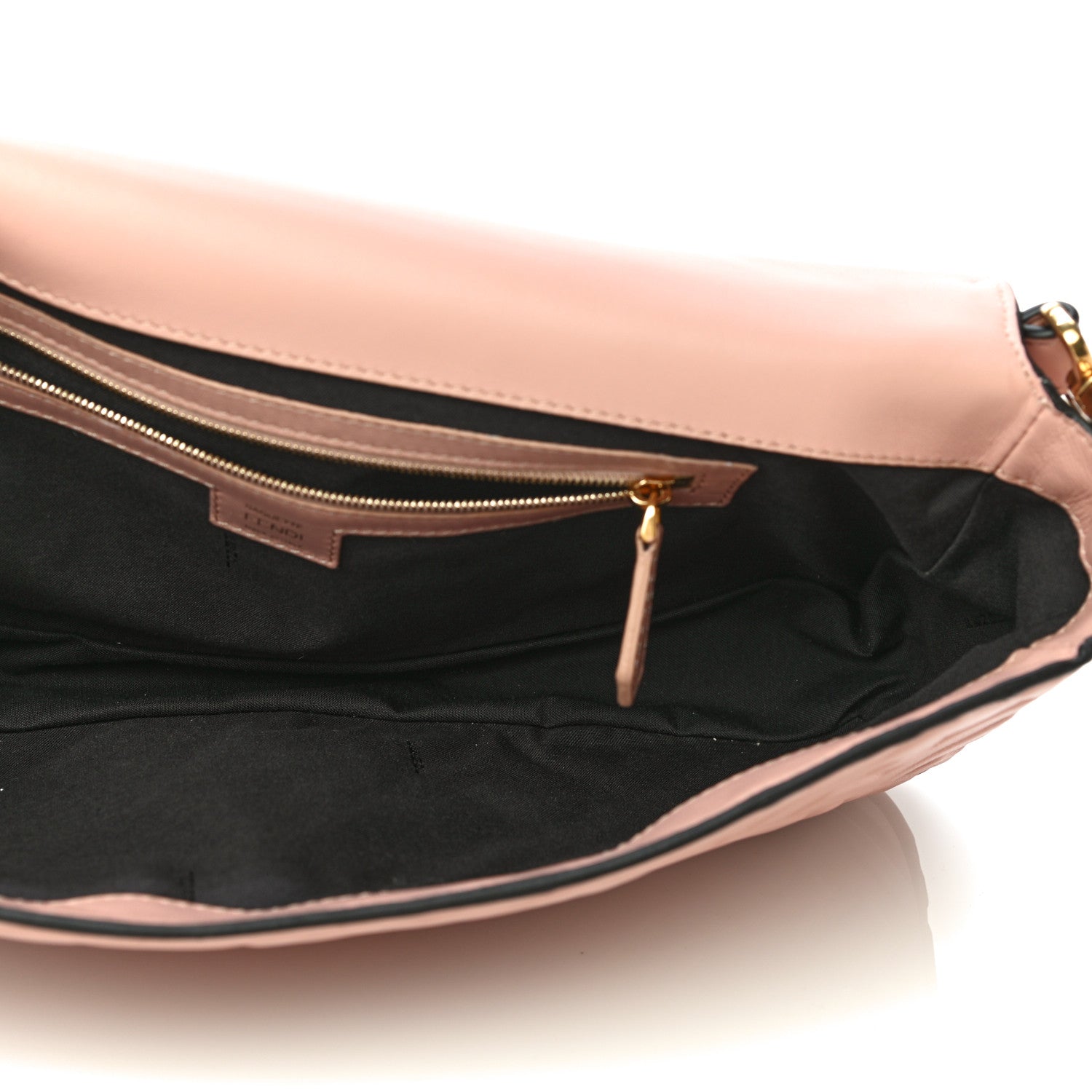 Fendi Nappa FF 1974 Embossed Large Baguette Rosa Bourbon 4 of 9