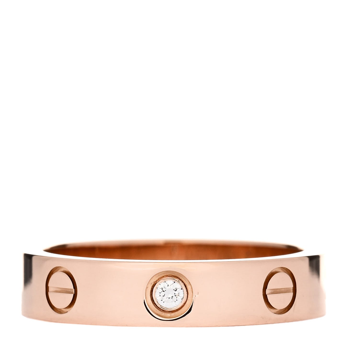 18K Pink Gold Diamond 4mm LOVE Wedding Band Ring 51 5.75