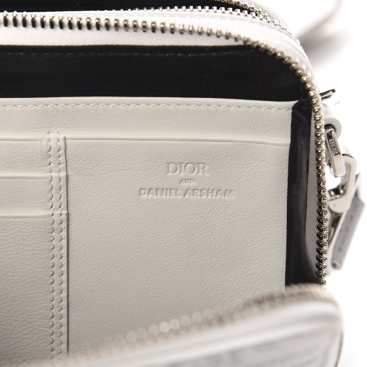 X DANIEL ARSHAM Grained Calfskin Newspaper Messenger White