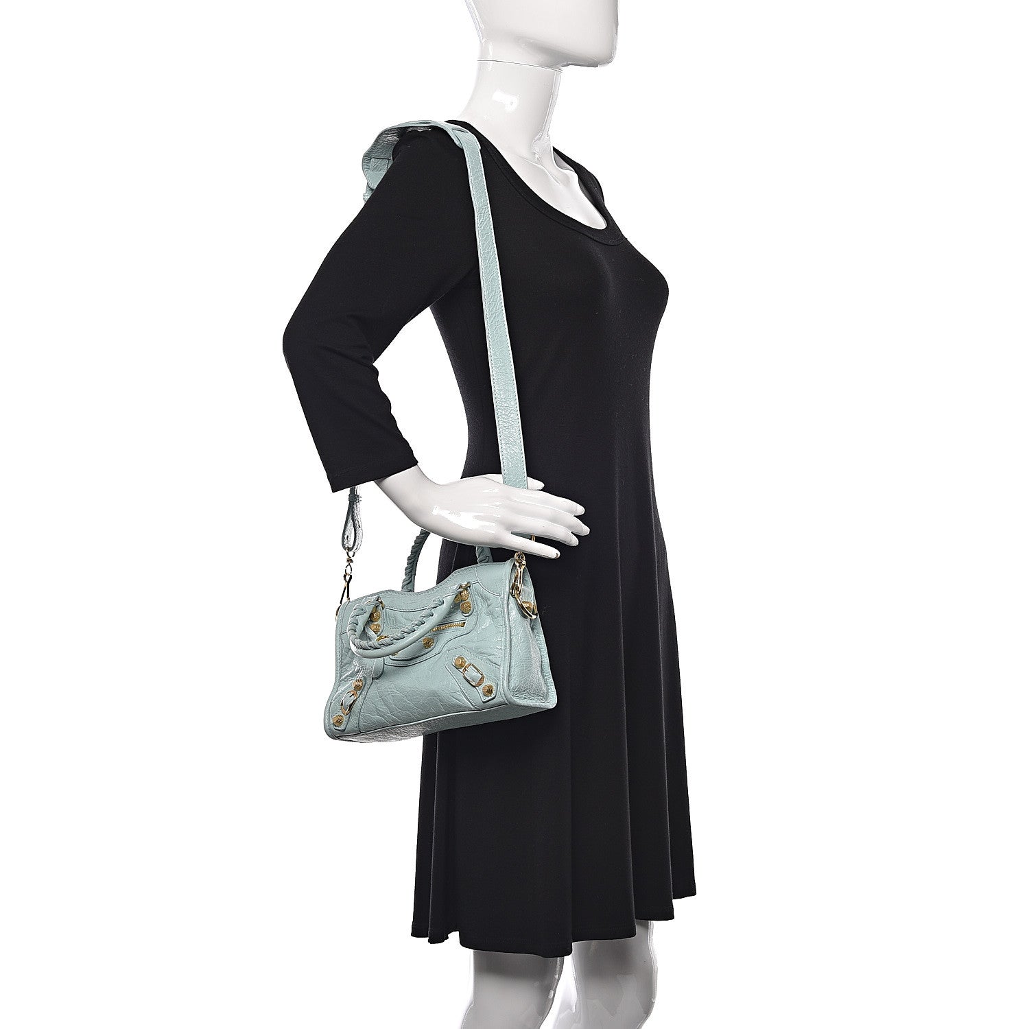 Balenciaga Agneau Giant 12 Gold Hardware Mini City Bleu Maldives 2 of 10