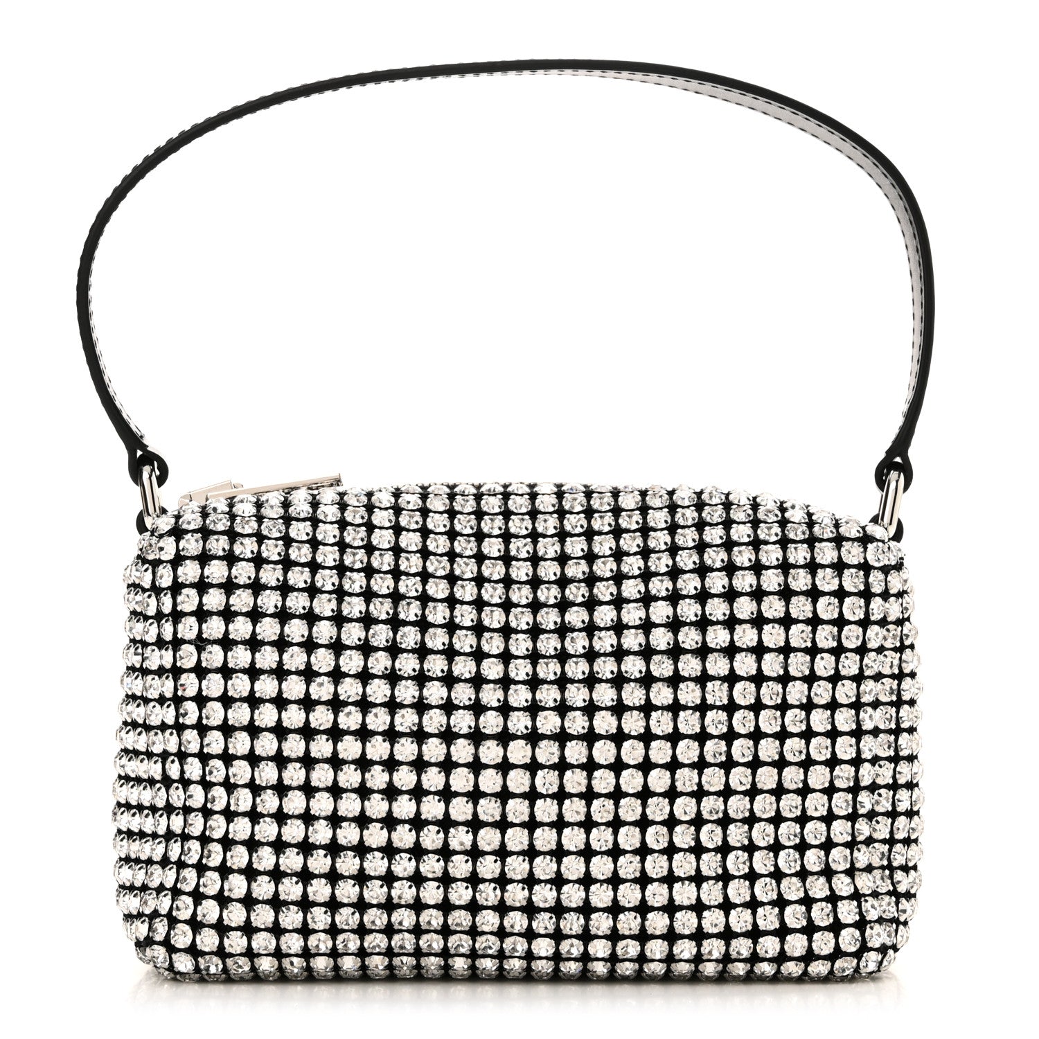 Alexander Wang Mesh Crystal Rhinestone Mini Heiress Pouch Black Silver 1 of 11