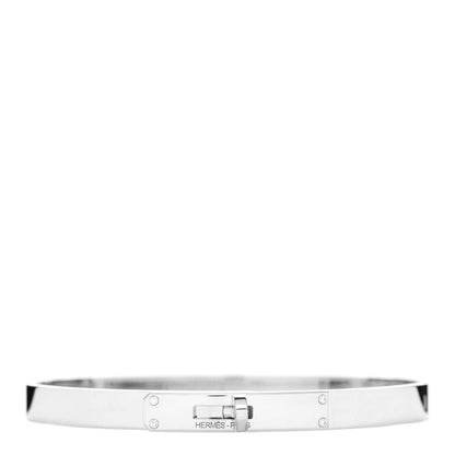 Hermes 18K White Gold Diamond PM Kelly Bracelet SH 1 of 3