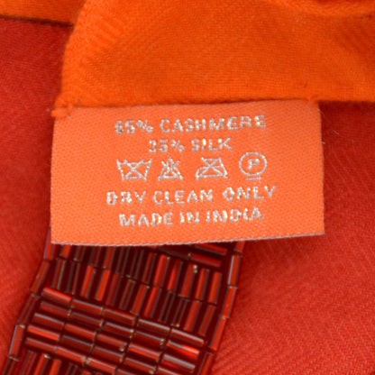 Hermes Cashmere Silk Beaded Tout En Carre Exceptional Shawl 140 11 of 12