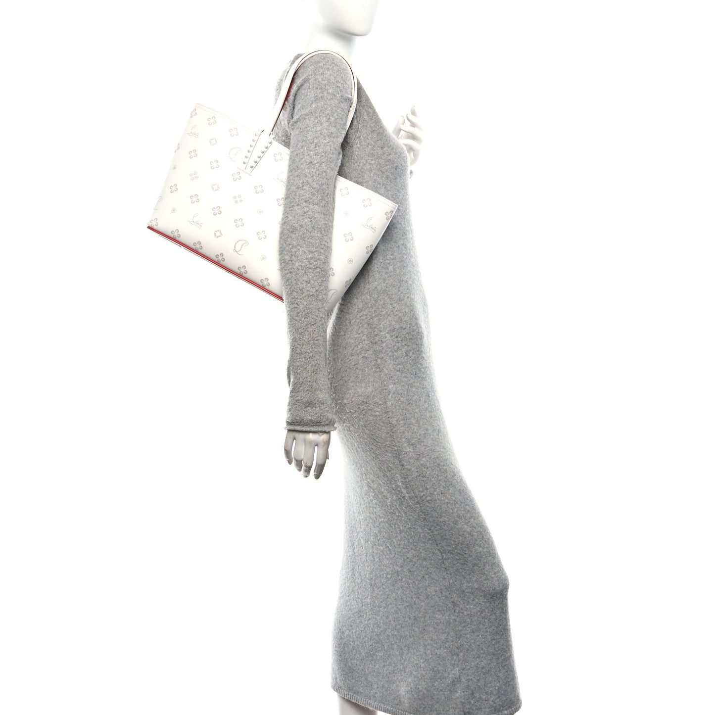 Calfskin Loubinthesky Mini East West Cabata Tote White