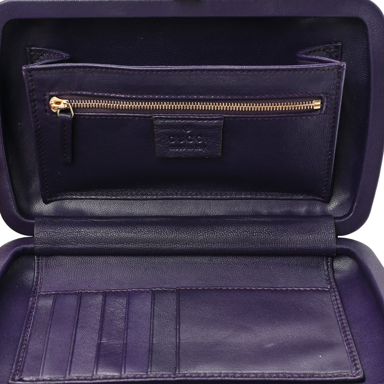Gucci Satin Swarovski Crystal Clutch Purple 6 of 12