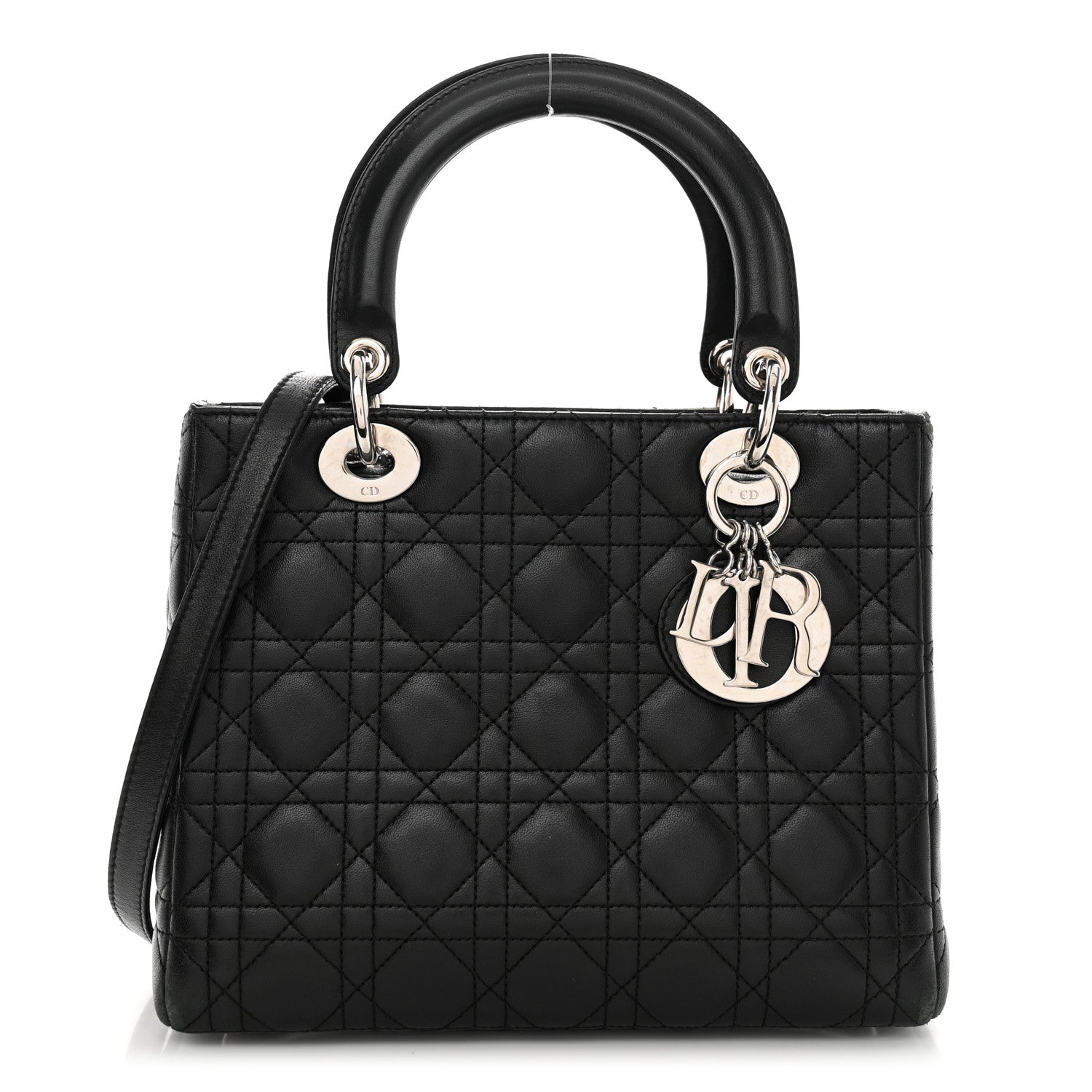 Christian Dior Lambskin Cannage Medium Lady Dior Black 1 of 12