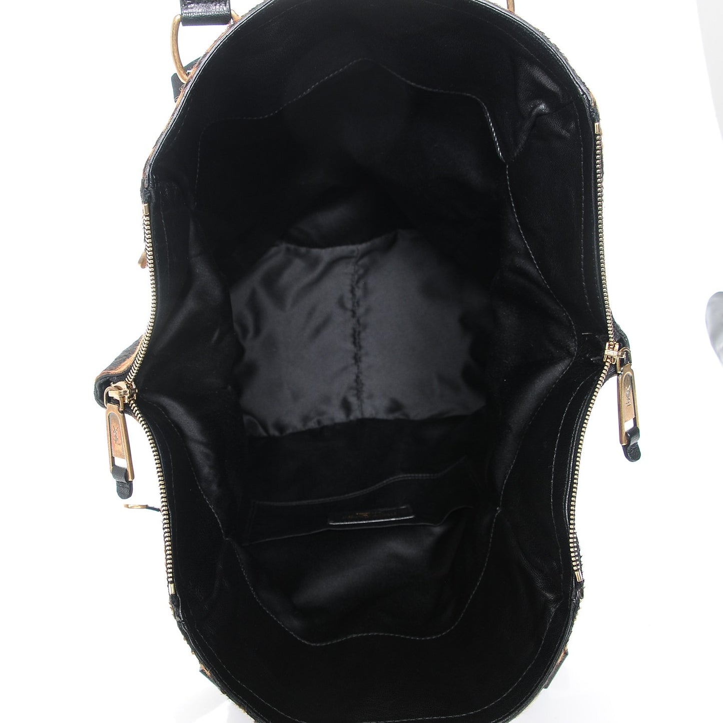 Pony Hair Leopard Print Large Downtown Tote Black
