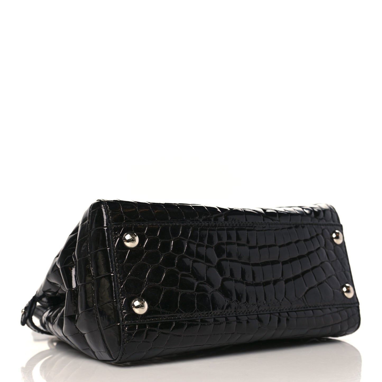 Crocodile Mini Peekaboo Iconic Satchel Black