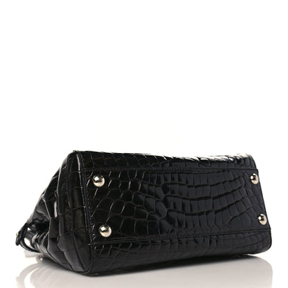 Fendi Crocodile Mini Peekaboo Iconic Satchel Black 4 of 10