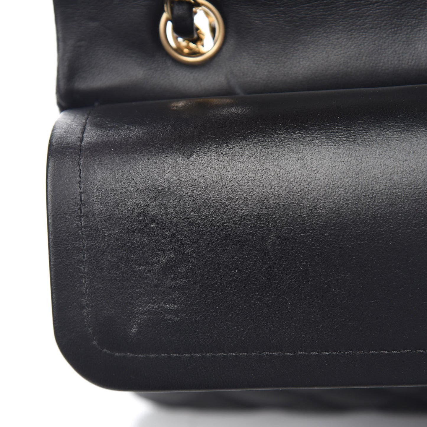 Lambskin Quilted Medium Double Flap Black