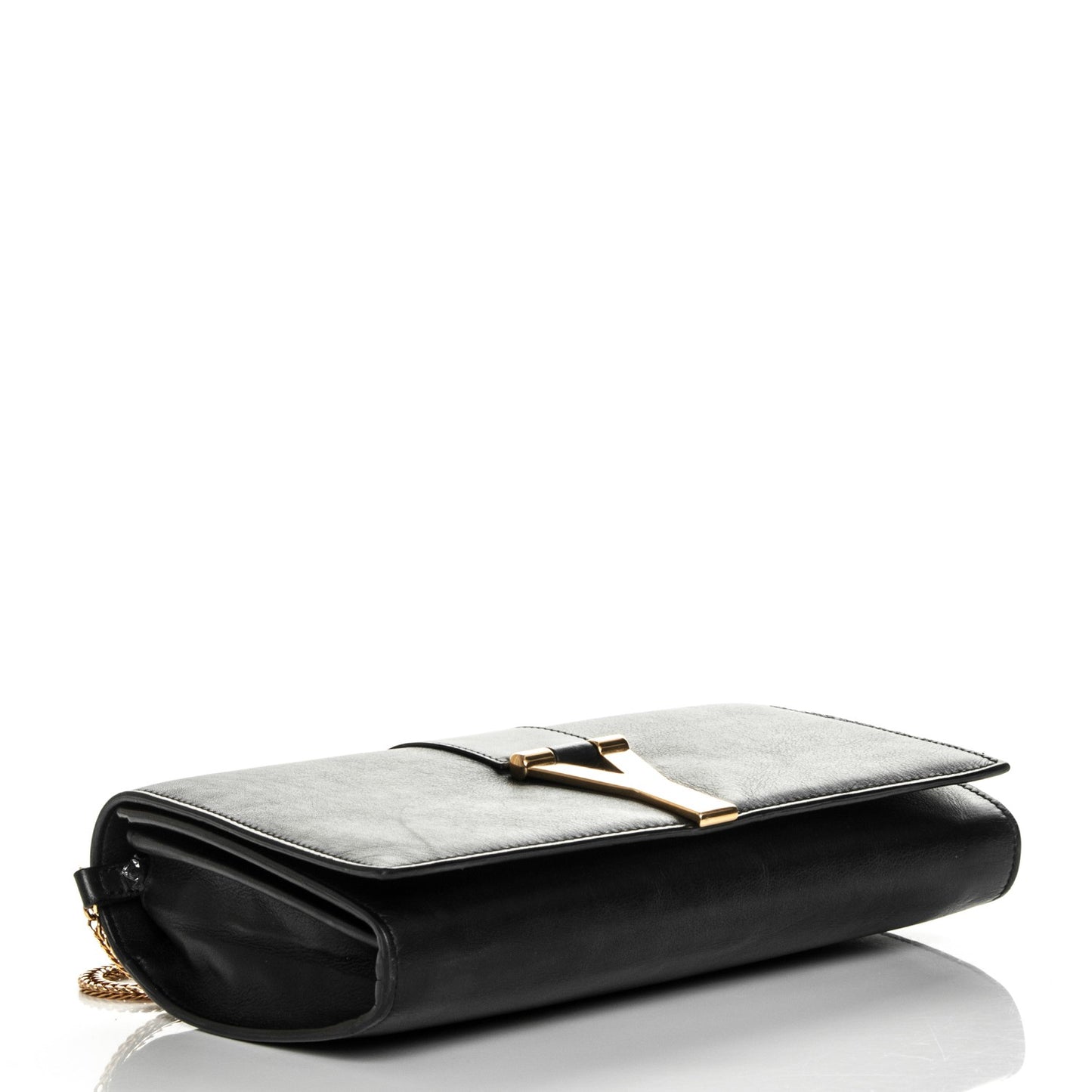 Calfskin Classic Y Chain Wallet Black