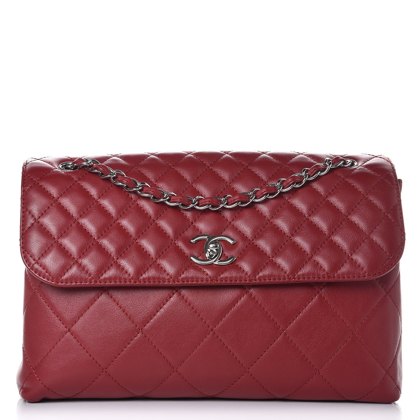 Calfskin Quilted In The Business Flap Dark Red