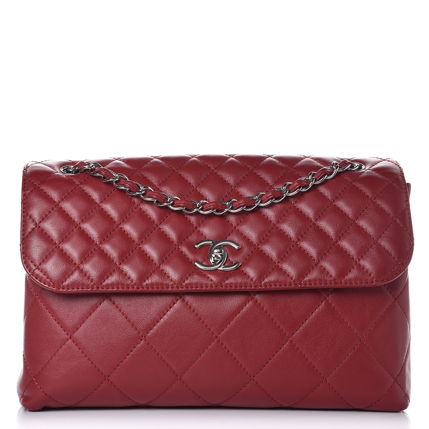 Chanel Calfskin Quilted In The Business Flap Dark Red 1 of 12