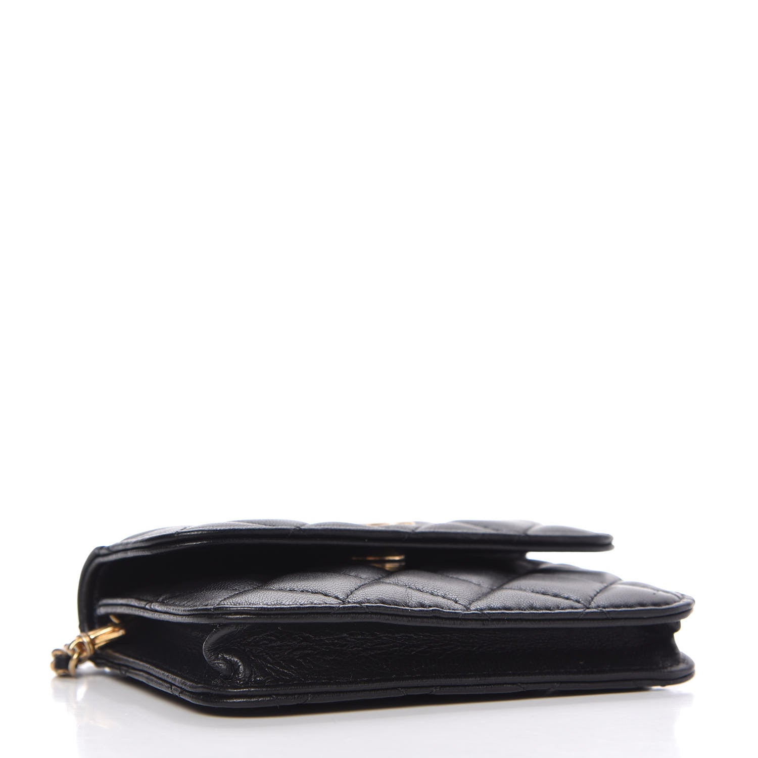 Chanel Lambskin Quilted Pearl Crush Clutch With Chain Black 4 of 12