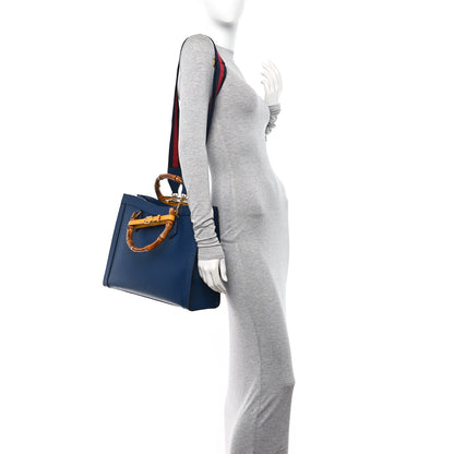 Gucci Textured Dollar Calfskin Web Medium Diana Tote Bag Royal Crop 2 of 12