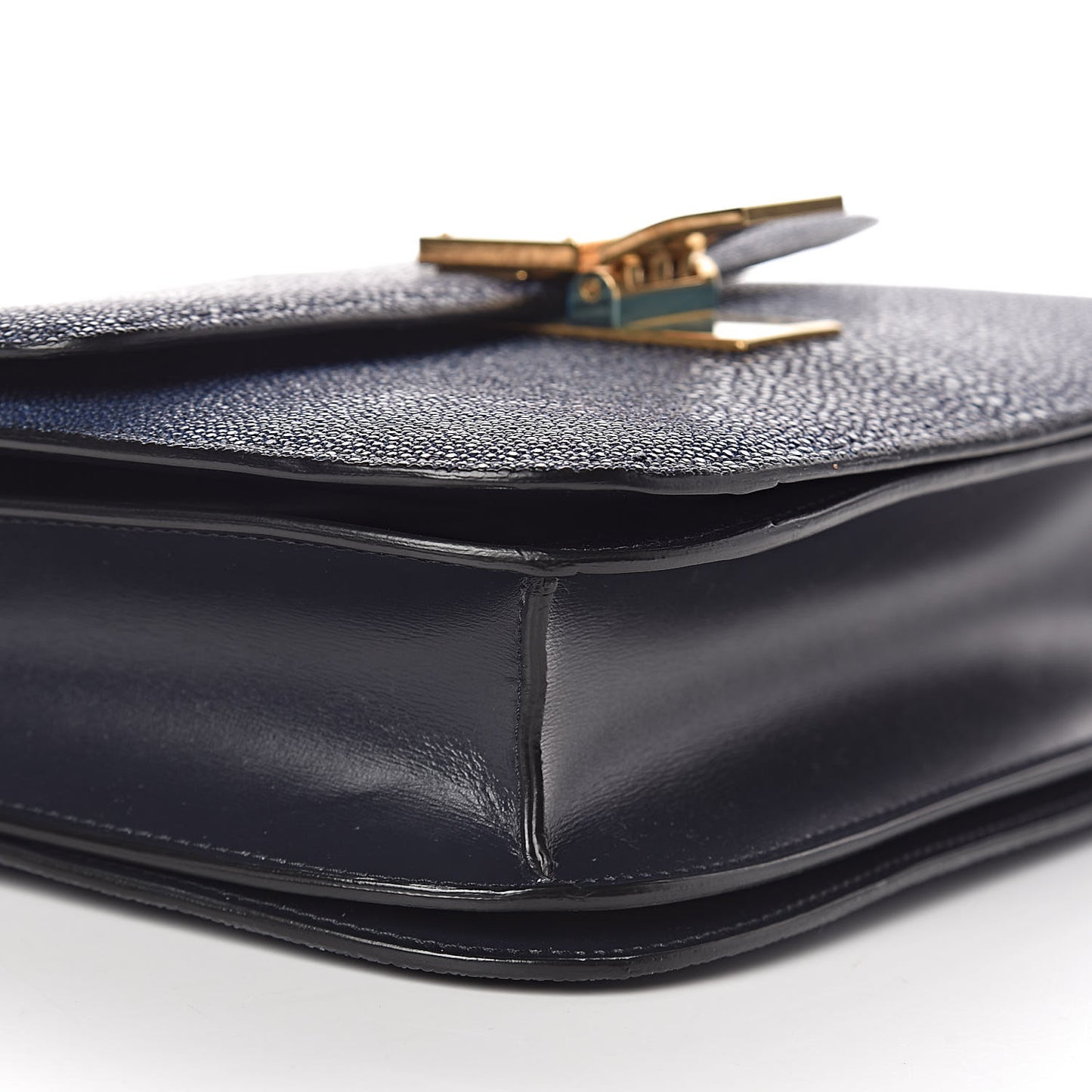 Stingray Medium Classic Box Flap Bag Navy