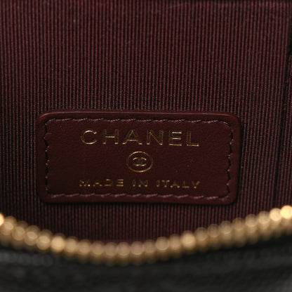 Chanel Caviar Quilted Small Vertical Coco Beauty Vanity Case With Chain Black 6 of 10