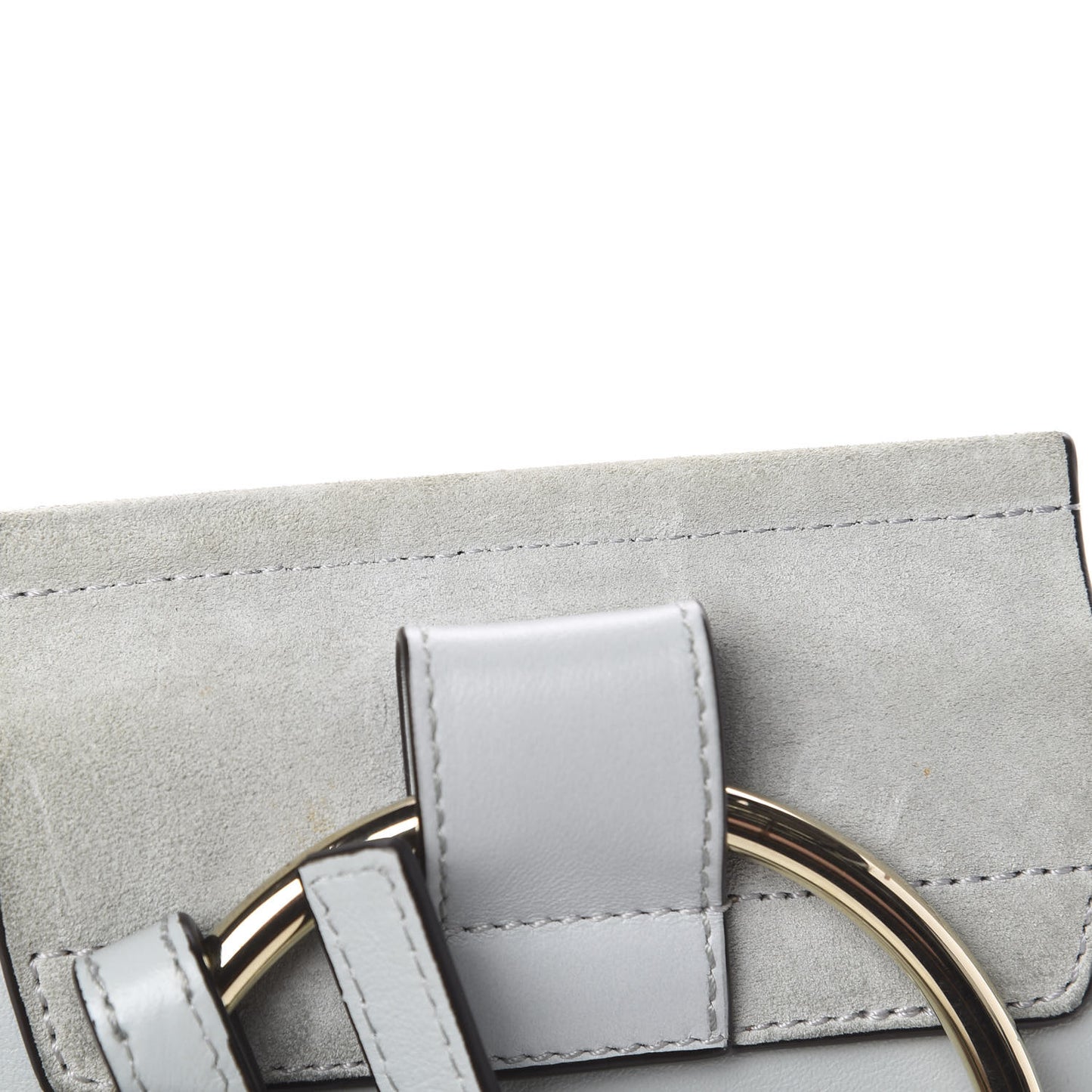 Suede Calfskin Mini Faye Bracelet Bag Airy Grey