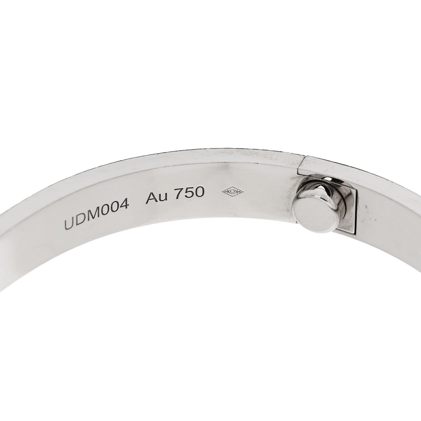 18K White Gold Brushed Finish LOVE Bracelet 17